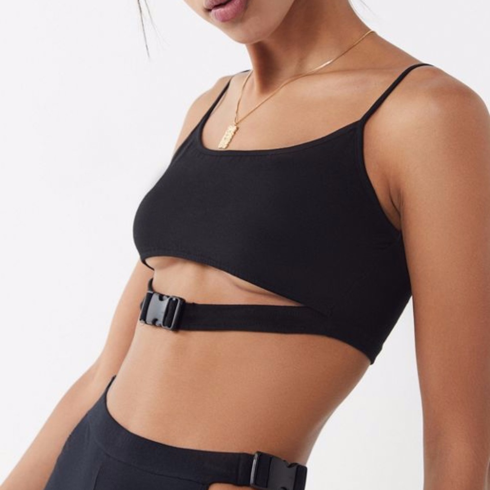 Urban Outfitters Motel Milipe Buckle Cropped Top